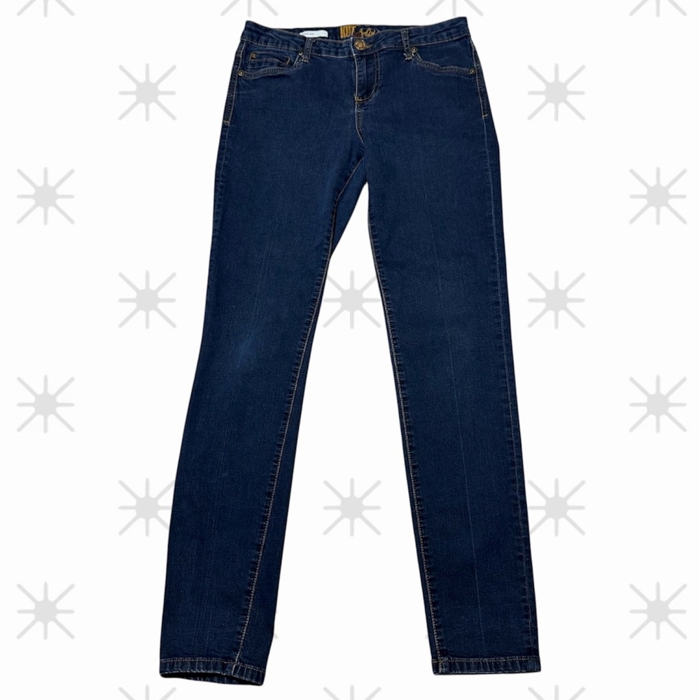 Kut from the Kloth Size 8 Dark Wash Lucille Skinny Mid Rise Stretch straight leg